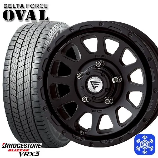 ジムニーシエラ 215/70R16インチ ブリヂストン ブリザック VRX3 5H139.7 スタッドレスタイヤホイール4本セット デルタフォース オーバル MB