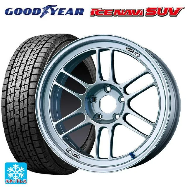 送料無料 スタッドレスタイヤホイール 4本セット 2025年製 235/60R18 107Q XL グッドイヤー アイスナビ SUV エンケイ レーシ