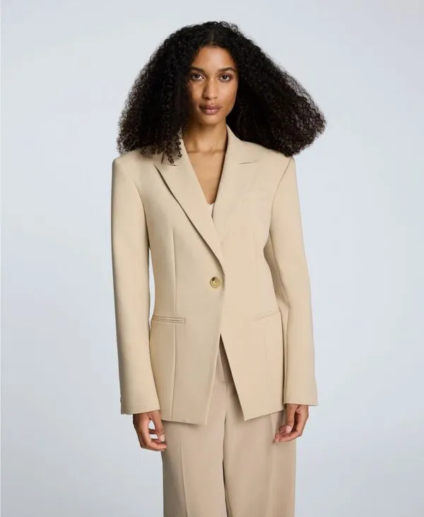 ケネスコール レディース アウター ジャケット・ブルゾン ジャケット Kenneth Cole Women Luxe Twill Slim One-Button Jacket Biscotti Sand サンド