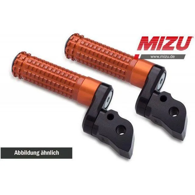 ミズ アジャスタブル レーシング フットペグ ABE認可品 ブラック/オレンジ ｜ 409SO2210012 MIZU