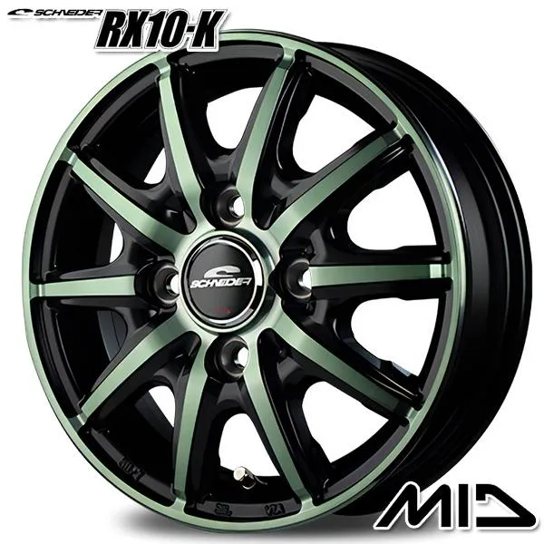 サマータイヤ ホイールセット 145/80R12インチ 80/78N 4H100 MID RX10-K GR バン用 ヨコハマ ジオランダー M/T G003