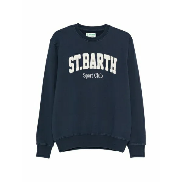 エムシーツーセイントバース メンズ パーカー・スウェットシャツ アウター Ponza crew-neck lettering sweatshirt Blue