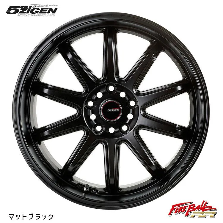 17インチ 5H114.3 8J 8J+47 5穴 ホイール 【1本単品 新品】 マットブラック FIREBALL RR (MBK) 送料無料 ゴジゲン