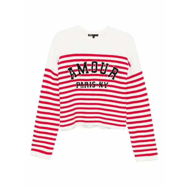 マージュ レディース ニット\u0026セーター アウター Striped embroidered sweater Neutrals