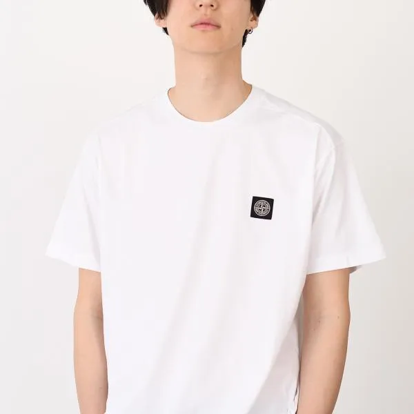 STONE ISLAND ストーンアイランド Tシャツ メンズ 半袖 コットンロゴクルーネックTシャツ ホワイト シンプル 上質 大人カジュアル  L1S152100027