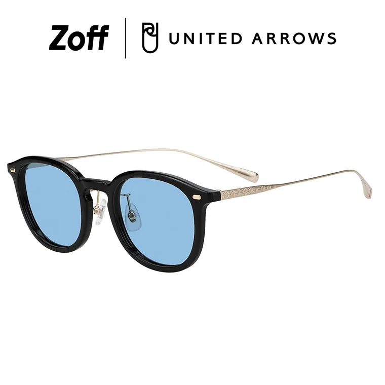 | Zoff UNITED ARROWS ユナイテッドアローズ  ウエリントン型 サングラス (ブラック) カラーレンズ 太縁フレーム おしゃれ 紫外線対策 UVカット 男女兼用 メンズ レディース 男性用 女性用 ユニセックス【ZN261G06-14E1】【49□22-145】|