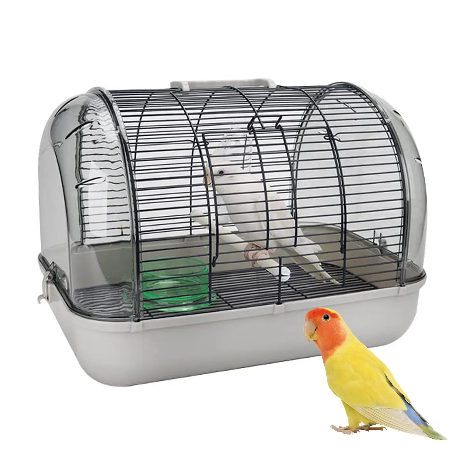 鳥 キャリーケージ 鳥かご お散歩ケージ お出かけ バードキャリア 鳥の巣 外出 小動物用 持ち運び 持ち手付き 旅行 通院 移動 防災 止まり木付き 通気 透明 インコ オウム 組み立て式 鳥小屋 巣箱 バードハウス ペットバッグ 屋外 屋内 (41*27*29CM,コーヒー色)