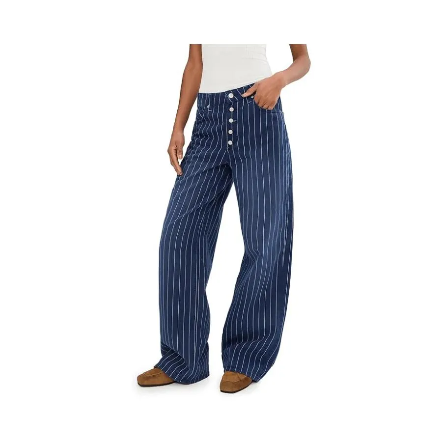 フリーピープル Free People Striped Nia BF Jean レディース Pants Indigo Pinstripe
