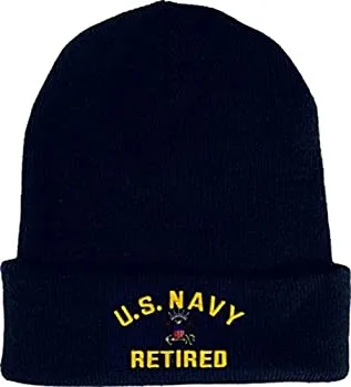 【中古】【輸入品・未使用】EAGLE CREST アメリカ海軍退職ビーニーニットキャップ。 ネイビーブルー。