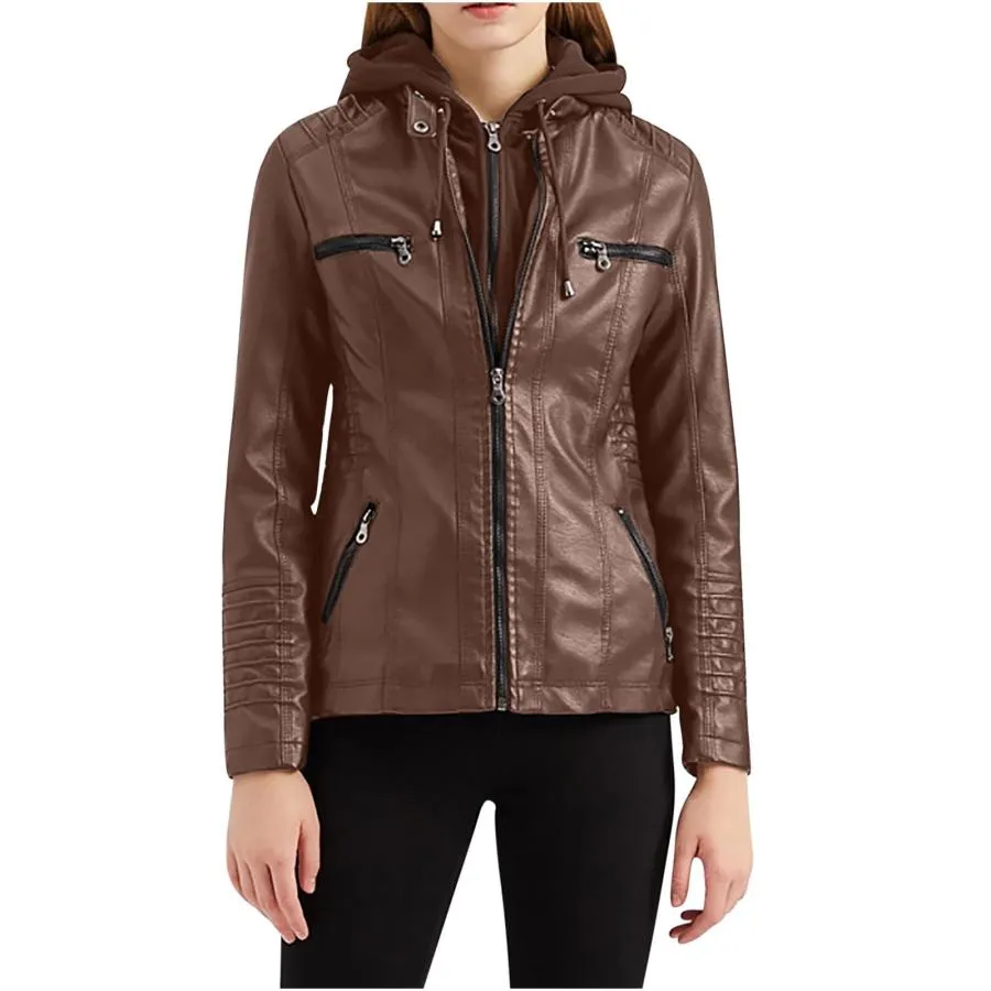 【並行輸入品】PVCS My Orders Womens Fleece Sherpa Lined Hooded Coat Winter Thi