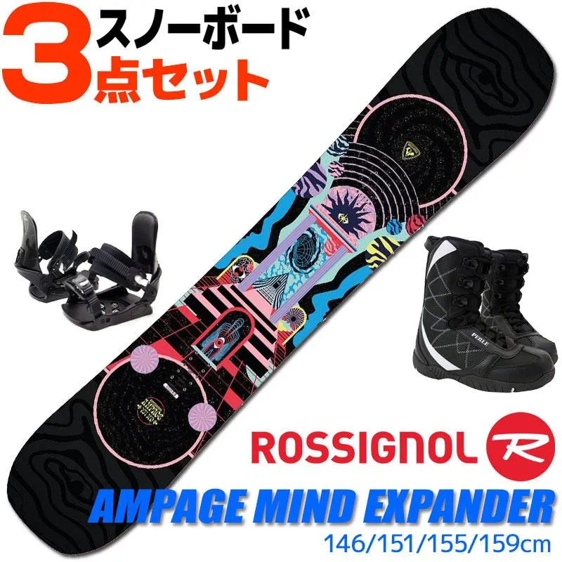 ロシニョール スノーボード 3点セット メンズ 24-25 AMPAGE MIND EXPANDER RENX101 146/151/155/159cm 板 ビンディング ブーツ フリースタイル 初心者におすすめ