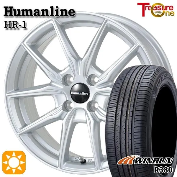 サマータイヤ ホイール4本セット 165/65R14インチ 4H100 ヒューマンライン HR01 SI ウィンラン R380