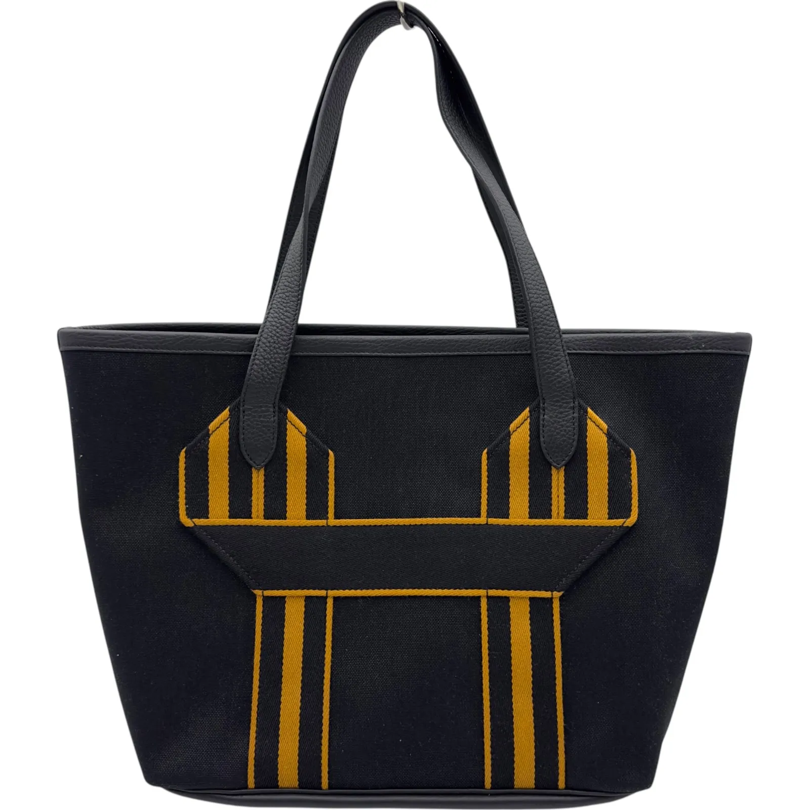 エルメス HERMES ピュールサングル W刻 ブラック シルバー金具 トワル レディース トートバッグ【中古】