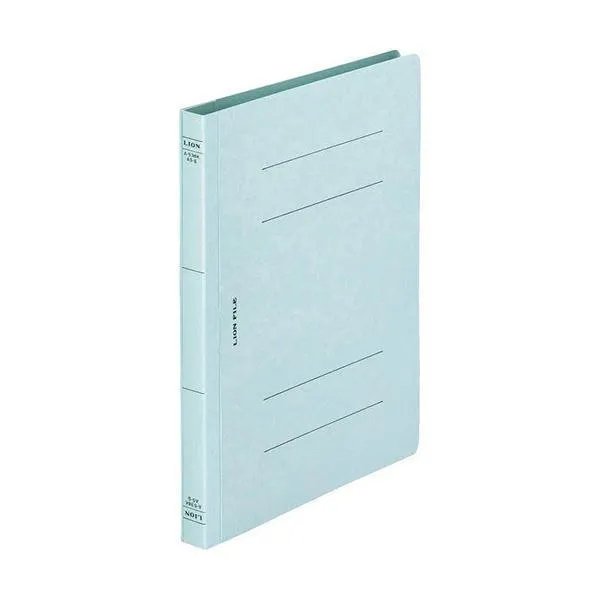 (まとめ) ライオン事務器 フラットファイル(環境)樹脂押え具 A5タテ 150枚収容 背幅18mm 水 A-538KA5S 1セット(10冊) 〔×10セット〕[21]