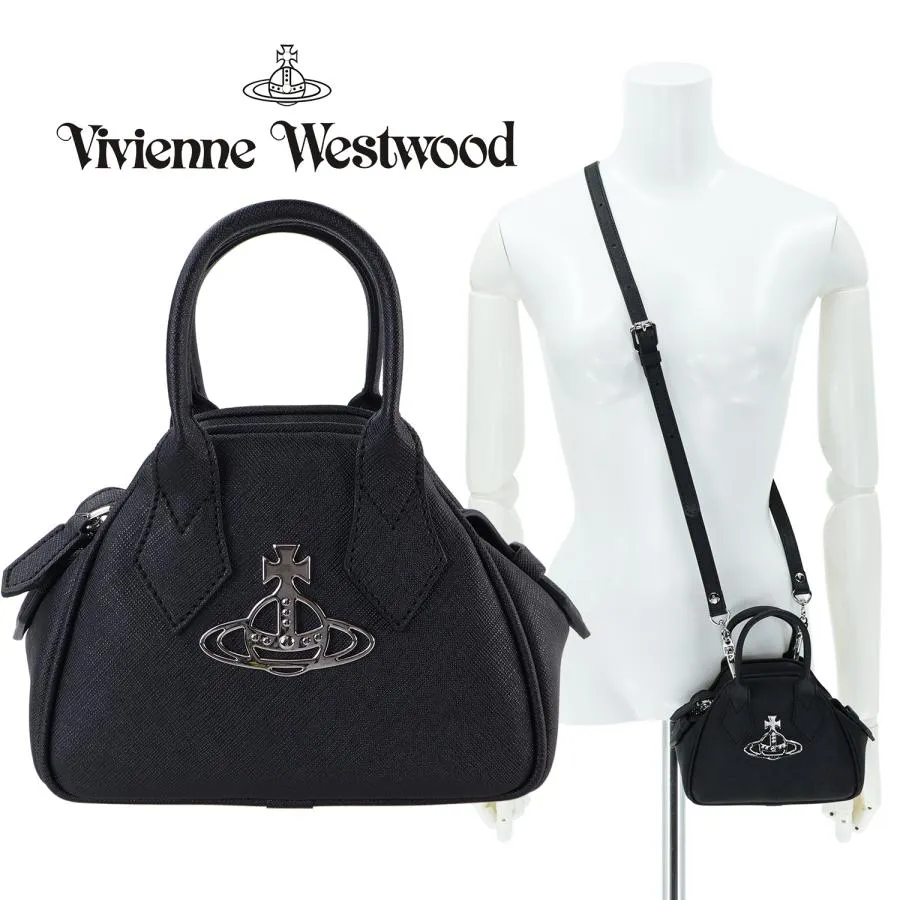Vivienne Westwood ヴィヴィアンウエストウッド ショルダーバッグ レディース ミニヤスミン クロスボディバッグ 2way エコレザー 鞄 ブラック 45030009