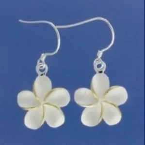 【送料無料】アクセサリー ネックレス ハワイカップルスターリングシルバープルメリアペンダントフックトーンhawaiano paio argento sterling 925 plumeria fiori gancio pendente 2 toni