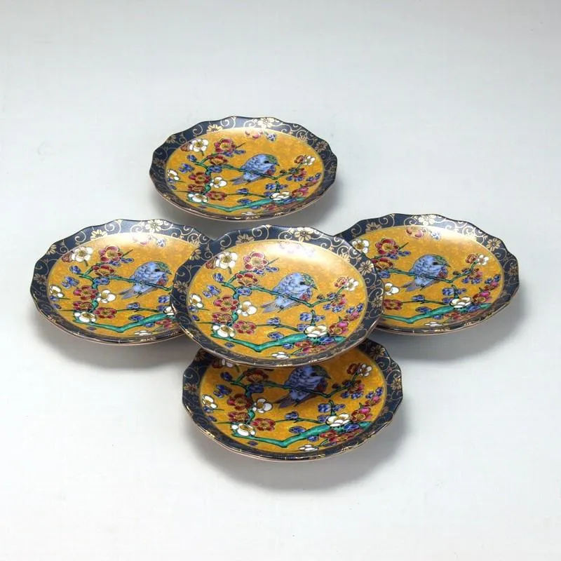 日本の伝統工芸品【九谷焼】4号皿揃 吉田屋 N147-06