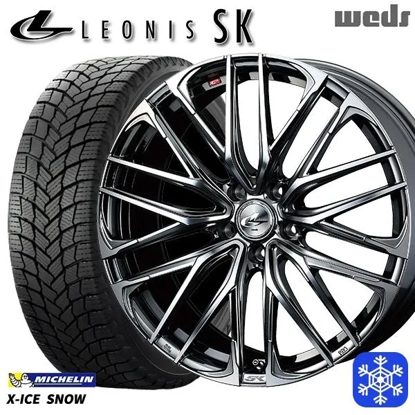215/45R17インチ ミシュラン エックスアイス スノー X-ICE SNOW 5H114.3 スタッドレスタイヤホイール4本セット ウェッズ レオニス SK BMCMC