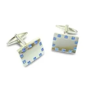 【送料無料】メンズアクセサリ― サファイアカフリンクスsapphire crystals embedded cufflinks