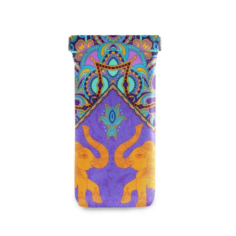【並行輸入品】Sunglasses Pouch Ethnic Indain Animal Elephant Squeeze Top Glass
