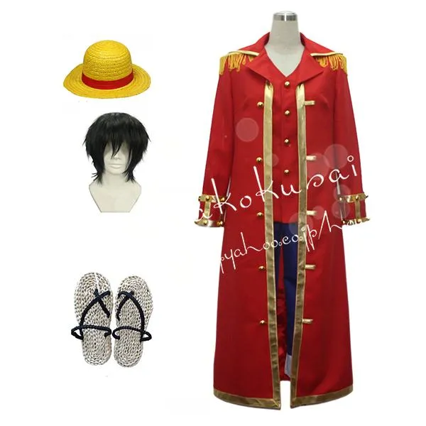 子供用 大人用ONE PIECE 海賊王 風 ワンピース モンキー・D・ルフィ コスプレ衣装 ウィッグ靴 cosplay コスチューム演出服