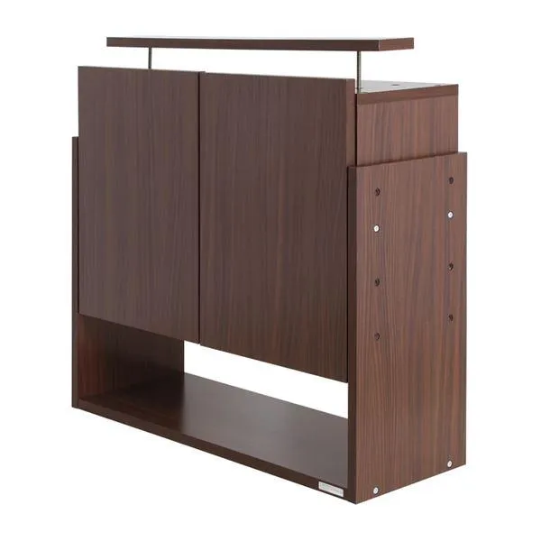 コレクションケース/収納棚 ワイド 専用上置き 〔ハイタイプ 奥行29cm用 ブラウン〕 幅83.1cm 本体別売 〔組立品〕