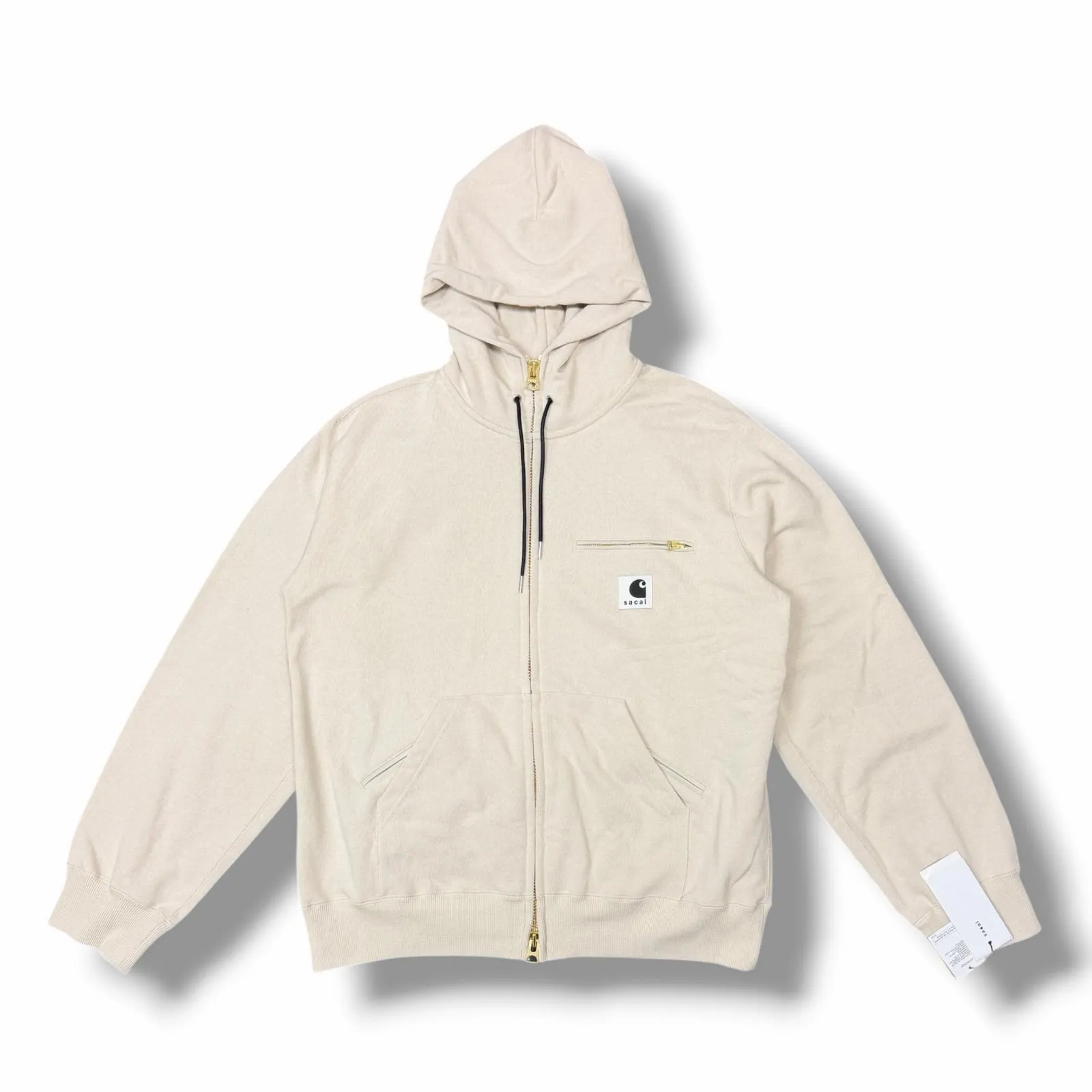 未使用 sacai・サカイ  × Carhartt・カーハート 26SS Cotton Jersey Hoodie 状態SS コットンジャージーフーディー パーカー 26-01091S サイズ4 アイボリー メンズ （13864M）【中古】
