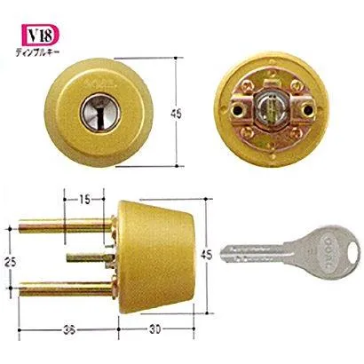 GOAL(ゴール) TX・TTX用交換シリンダー純正品 GCY-251ドアの厚み43mm〜46mmゴールド(光沢なし) 単品 GCY251