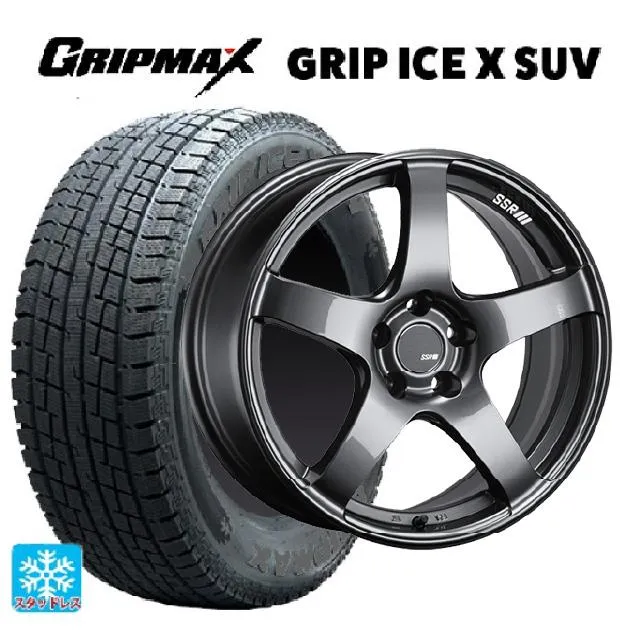 送料無料 スタッドレスタイヤホイールセット 2023年製 235/60R18 107H XL グリップマックス グリップアイスX SUV ブラックレタ