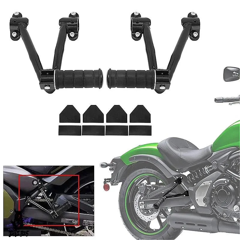 【互換品】 カワサキ VN650 2015-2022用 バイク リアフットレスト 黒フットレスト フットレストブラケット 社外製