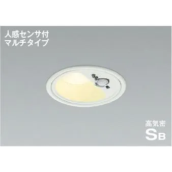 コイズミ照明 AD1285W27 準耐火構造対応 人感センサ付LEDパネルダウンライト 高気密SB形 埋込穴φ100 電球色 白熱球60W相当 動作連動 マルチタイプ 散光 防雨