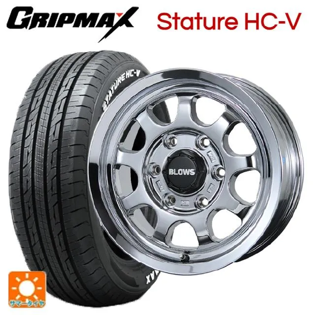 送料無料 サマータイヤホイールセット 195/80R15 107/105Q グリップマックス スタチャーHCV ホワイトレター トピー ブロウズ ロブ