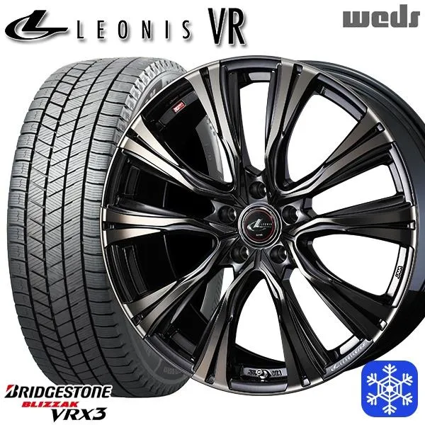 215/60R16インチ ブリヂストン ブリザック VRX3 5H114.3 スタッドレスタイヤホイール4本セット ウェッズ レオニス VR PBMC/TI