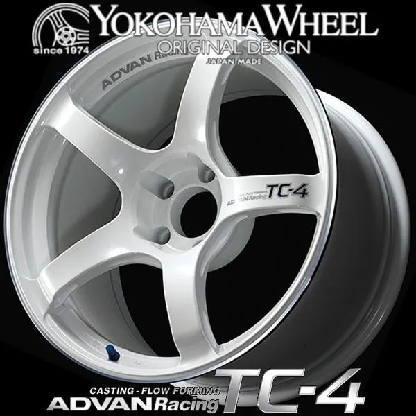 アドバン レーシング TC4 輸入車用 アルミホイール 18×8.5J 5/112 +45 レーシングホワイトメタリック＆リング V3615
