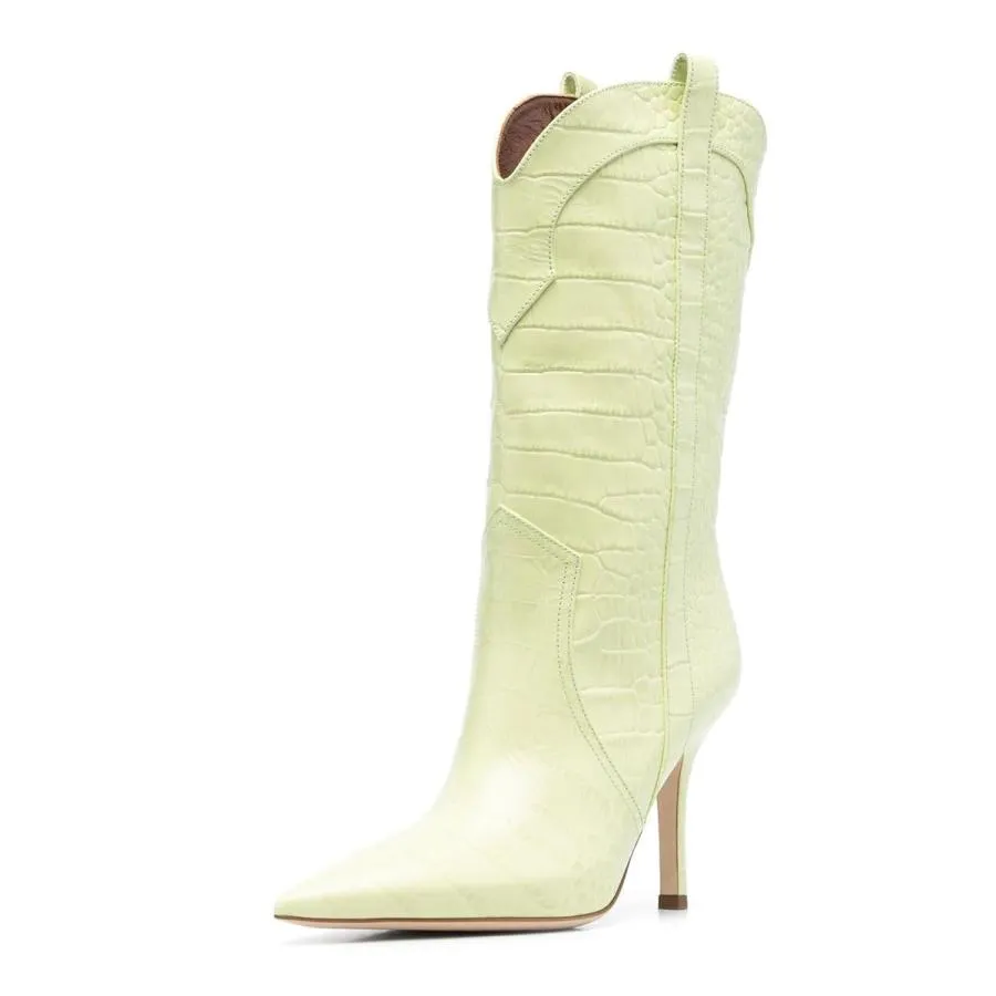 【並行輸入品】XYD Women's Cowboy Cowgirl Western Mid Calf Boots, Pointed Toe S