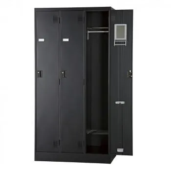 爆買 豊國工業 スタンダードロッカー3人用(シリンダー錠) TLK-S3-MB(マットブラック) 代引き不可
