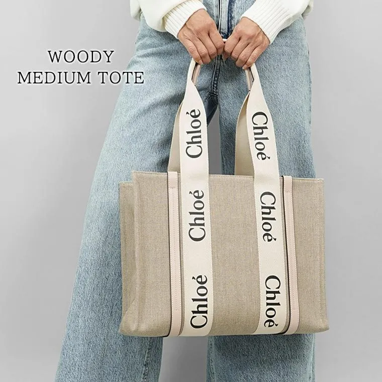 クロエ Chloe レディース トートバッグ WOODY MEDIUM TOTE CHC22AS383I26 CEMENT PINK 6J5 24aw