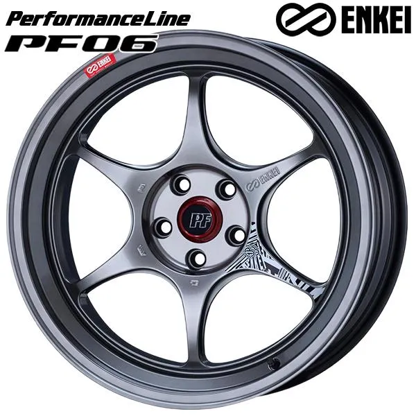 ENKEI エンケイ パフォーマンスライン PF06 15インチ 8.0J 5H114.3 +35 ハイパーシルバー アルミホイール単品 4本セット 送料無料
