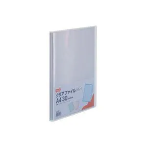 (まとめ) TANOSEE クリアファイル A4タテ30ポケット 背幅17mm ブルー 1セット(10冊) 〔×10セット〕