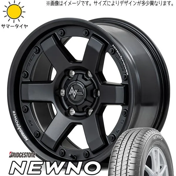 ムーブ エブリイワゴン 155/55R14 ホイールセット | ブリヂストン ニューノ \u0026 ナイトロパワー M6 カービン 14インチ 4穴100