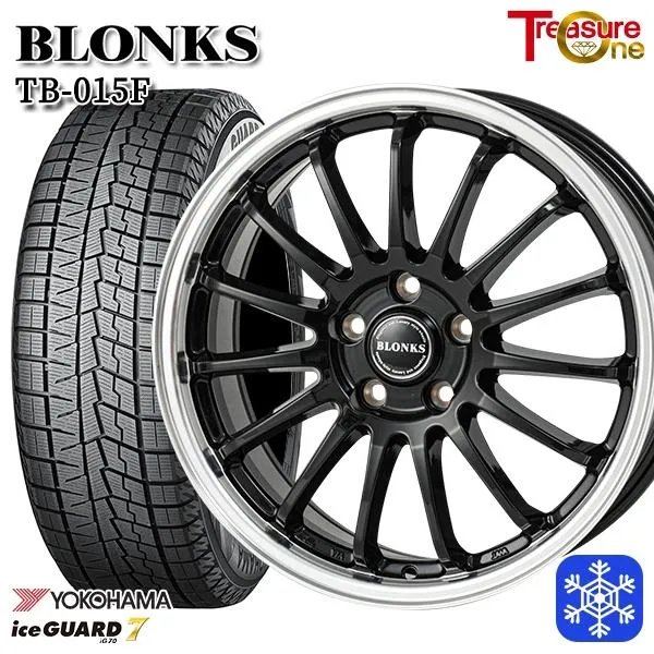 225/60R17インチ ヨコハマ アイスガード IG70 5H100 スタッドレスタイヤホイール4本セット ブロンクス TB015F BK/RP