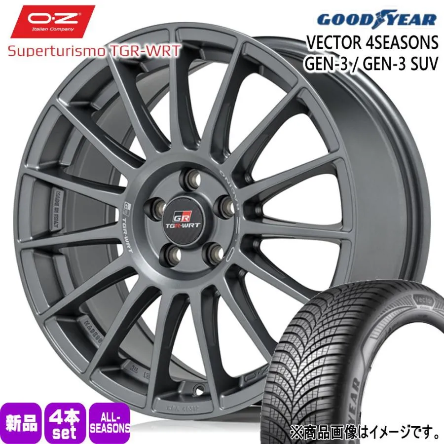 グッドイヤー VECTOR 4s GEN-3 225/60R18 オールシーズンタイヤ OZ RACING TGR-WRT 8.0J 5穴 5/114.3 18インチ クラウンクロスオーバー RAV4 ハリアー