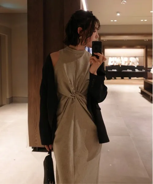 ドレス Knot design ｍelange dress