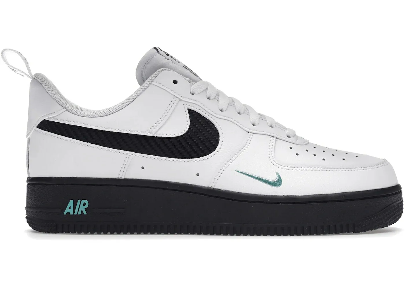 ナイキ 白色 ホワイト 黒色 ブラック エアフォース スニーカー メンズ NIKE AIR FORCE 1 LOW WHITE BLACK TEAL / WHITE BLACK TEAL