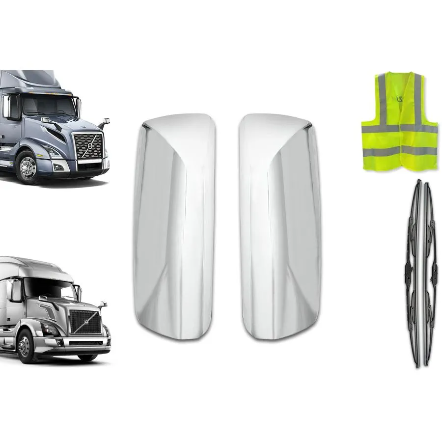 【並行輸入品】Kozak Volvo VNL Trucks 2004 2017と2017 2020 ドアミラークロームカバーセット 左右プラス