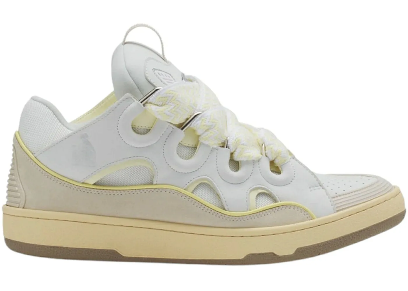 ランバン レザー 白色 ホワイト ベージュ スニーカー メンズ LANVIN LEATHER CURB WHITE BEIGE / WHITE BEIGE