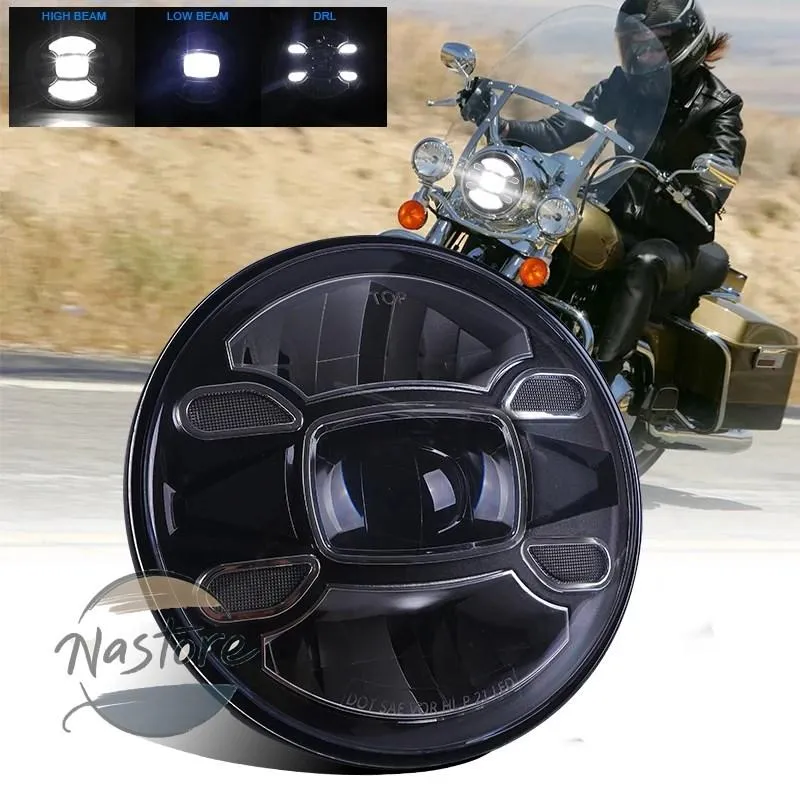 並行輸入品 h4 ホンダ honda バイク ヘッドライト ヘッド ライト 7 インチ led ラウンド インチランプ BMW ハーレー カスタムパーツ 部品 アクセサリー