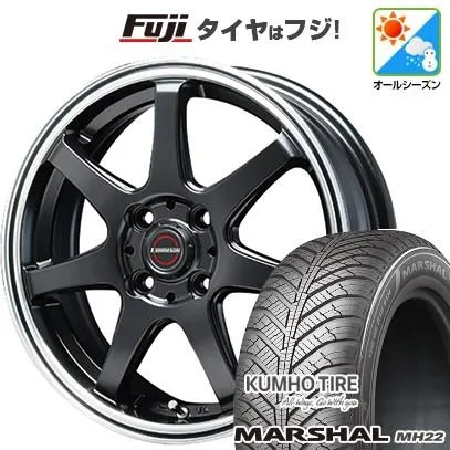 【新品 軽自動車】ハスラー オールシーズンタイヤ ホイール４本セット 165/65R14 クムホ マーシャル MH22(限定) ブレスト ユーロマジック タイプS-07 14インチ