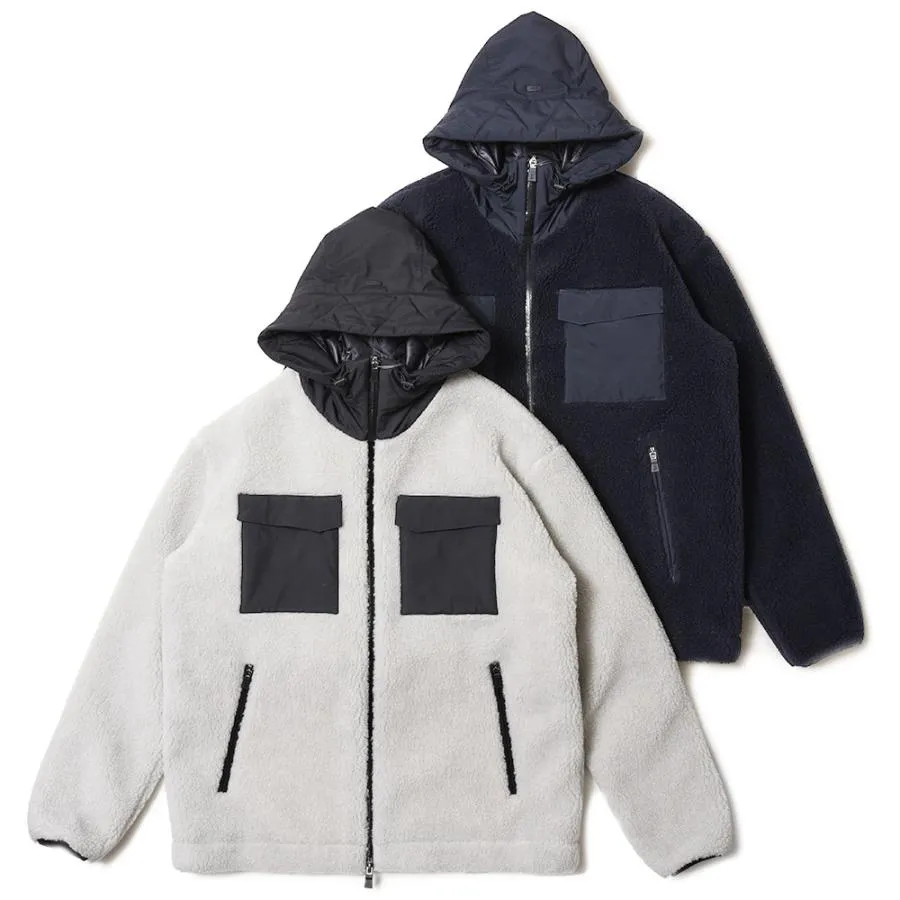 HERNO（ヘルノ）Laminarラミナー ポリエステルボアジップフーディーブルゾン GI00118UL-12804 14032006132