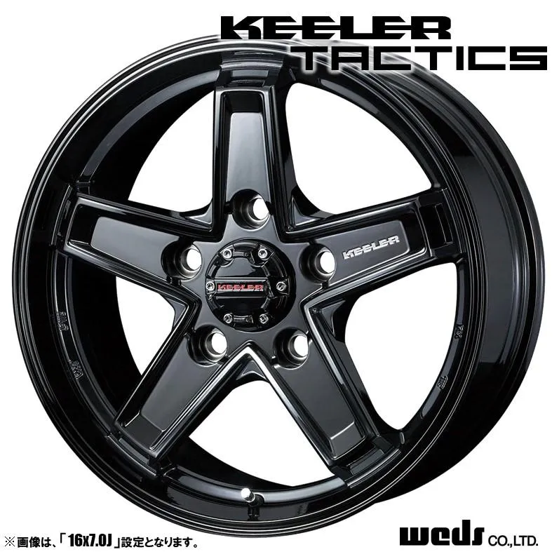 4本セット Weds ウェッズ KEELEER TACTICS キーラー タクティクス 18インチ リム幅8.0J インセット+52 5穴 PCD150 グロスブラック【法人宛て、送料無料】